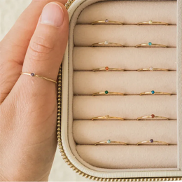 KissICON Birthstone Ring 14K gold filled Knuckle Ring Boho Gold Jewelry Anillos Mujer Minimalistic Stacking Bohemian Ring for Women