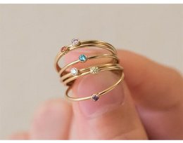 KissICON Birthstone Ring 14K gold filled Knuckle Ring Boho Gold Jewelry Anillos Mujer Minimalistic Stacking Bohemian Ring for Women