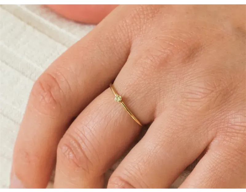 KissICON Birthstone Ring 14K gold filled Knuckle Ring Boho Gold Jewelry Anillos Mujer Minimalistic Stacking Bohemian Ring for Women