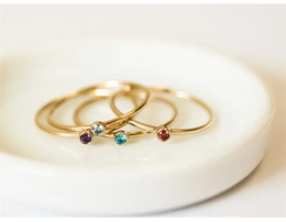 KissICON Birthstone Ring 14K gold filled Knuckle Ring Boho Gold Jewelry Anillos Mujer Minimalistic Stacking Bohemian Ring for Women