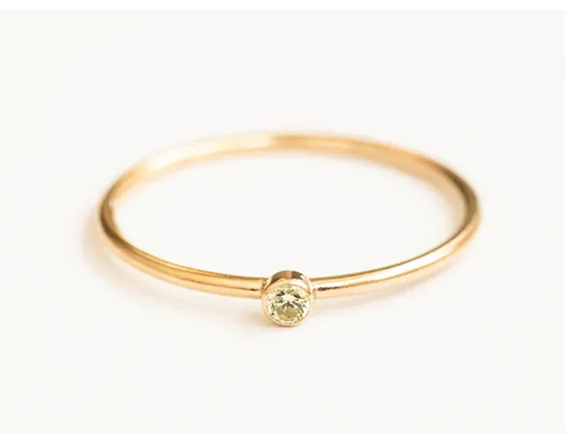 KissICON Birthstone Ring 14K gold filled Knuckle Ring Boho Gold Jewelry Anillos Mujer Minimalistic Stacking Bohemian Ring for Women