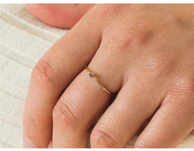 KissICON Birthstone Ring 14K gold filled Knuckle Ring Boho Gold Jewelry Anillos Mujer Minimalistic Stacking Bohemian Ring for Women