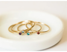 KissICON Birthstone Ring 14K gold filled Knuckle Ring Boho Gold Jewelry Anillos Mujer Minimalistic Stacking Bohemian Ring for Women