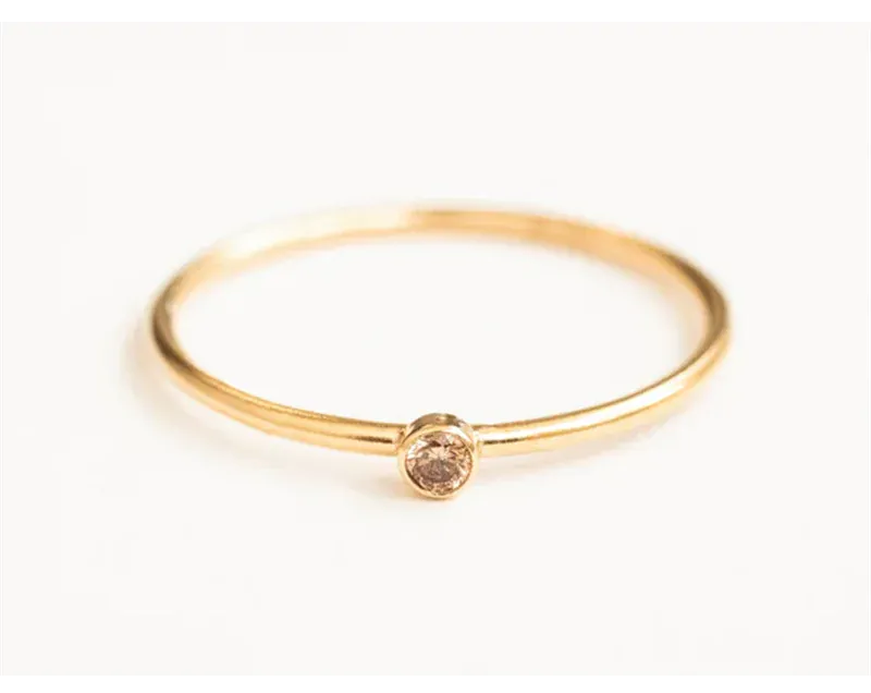 KissICON Birthstone Ring 14K gold filled Knuckle Ring Boho Gold Jewelry Anillos Mujer Minimalistic Stacking Bohemian Ring for Women