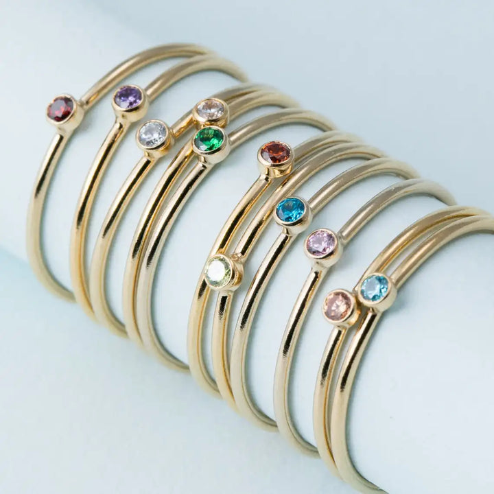 Birthstone Ring 14K gold filled Knuckle Ring Boho Gold Jewelry Anillos Mujer Minimalistic Stacking Bohemian Ring for Women