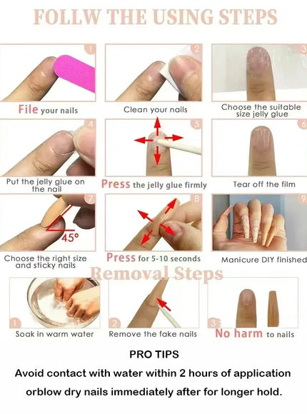 KissICON BKS2046 Realistic 24Pcs Green Almond Nails With Tools- Easy