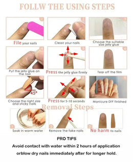 KissICON BKS2046 Realistic 24Pcs Green Almond Nails With Tools- Easy