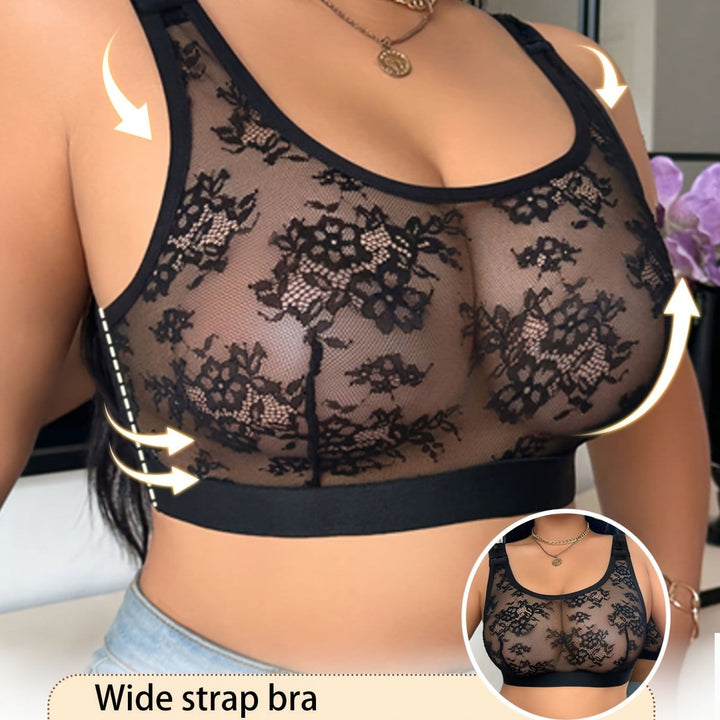 Elegant Women's Bralette Contrast Mesh No Padding