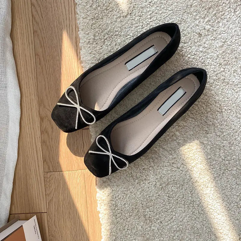 KissICON Black 1 / 38 Flat Shoes Women's Spring Autumn New 2023 French