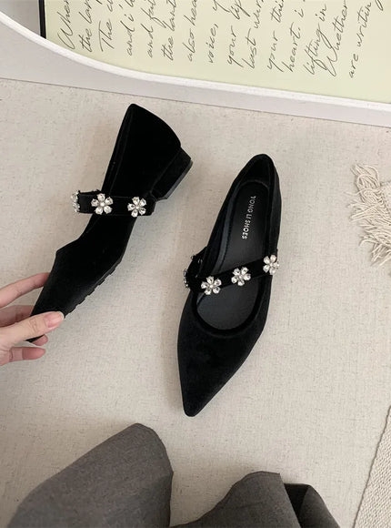KissICON Black 1 / 42 Flat Shoes Women French Mary Jane Shoes Women