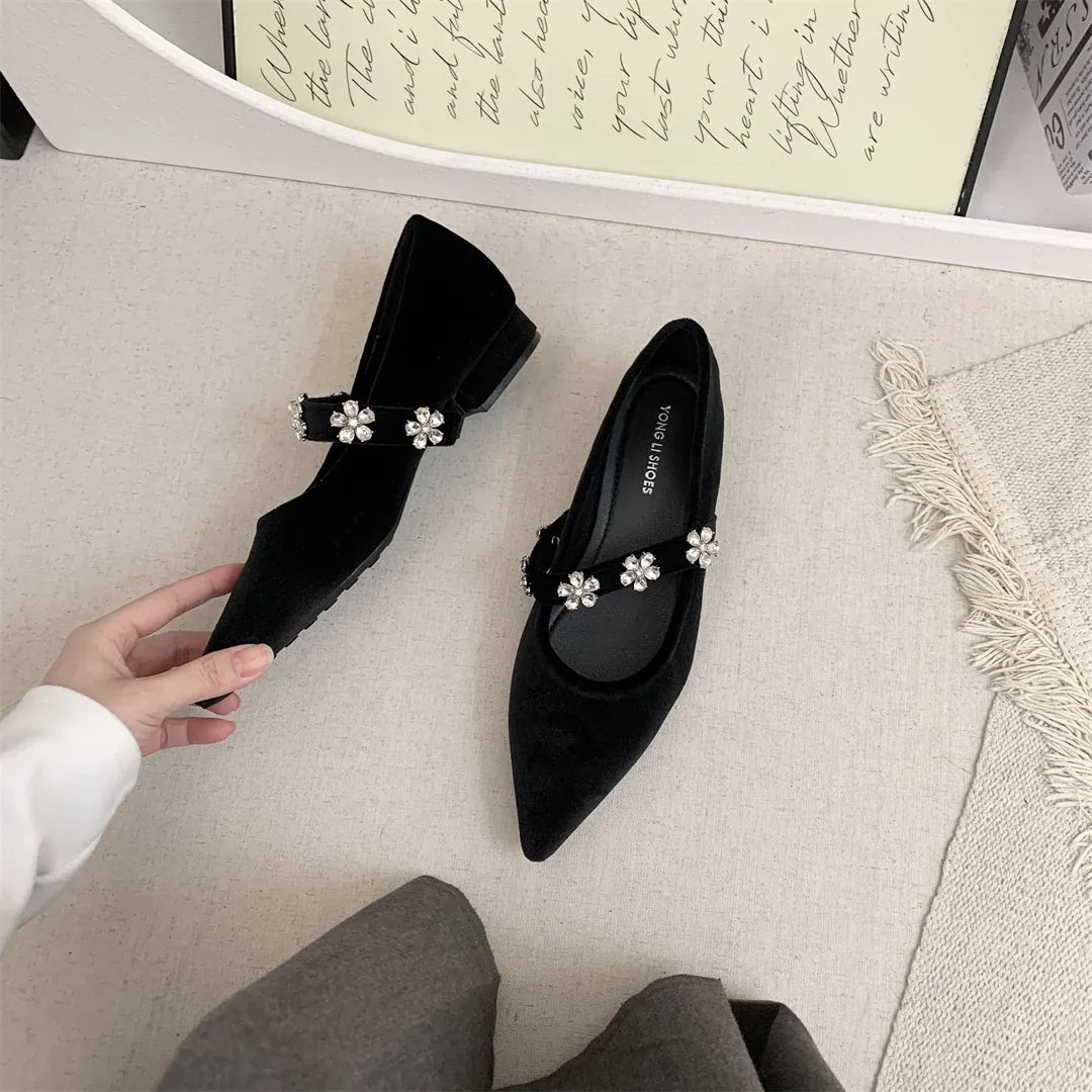 KissICON Black 1 / 42 Flat Shoes Women French Mary Jane Shoes Women