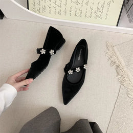 KissICON Black 1 / 42 Flat Shoes Women French Mary Jane Shoes Women