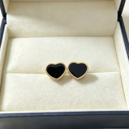 KissICON Black 1 Heart‑Shaped Jewellery Women's Necklace Bracelet Earrings S925 Silver Plating Rose Gold 5A Zircon High-End Exquisite Party Gift