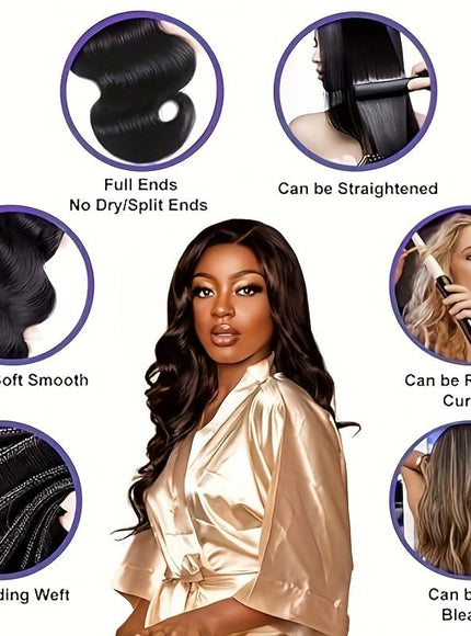 KissICON Black / 10 12 14 KissIcon Brazilian Body Wave Hair Bundles - Natural