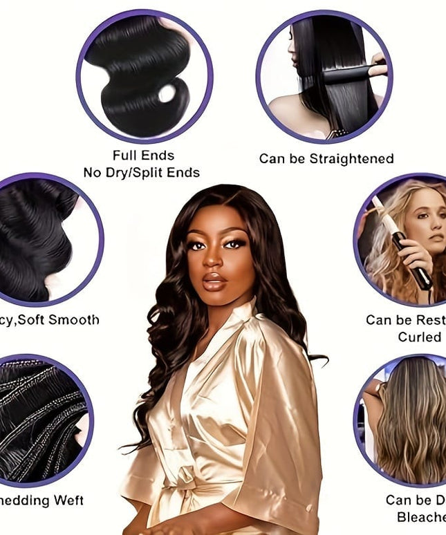 KissICON Black / 10 12 14 KissIcon Brazilian Body Wave Hair Bundles - Natural