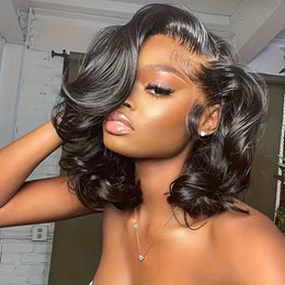 KissICON Black / 10inch Loose Body Wave Wig 200 Density