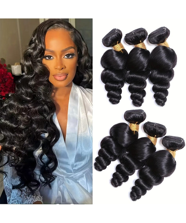 KissICON Black / 12 14 16 KissIcon Loose Wave Brazilian Hair Bundles - Natural