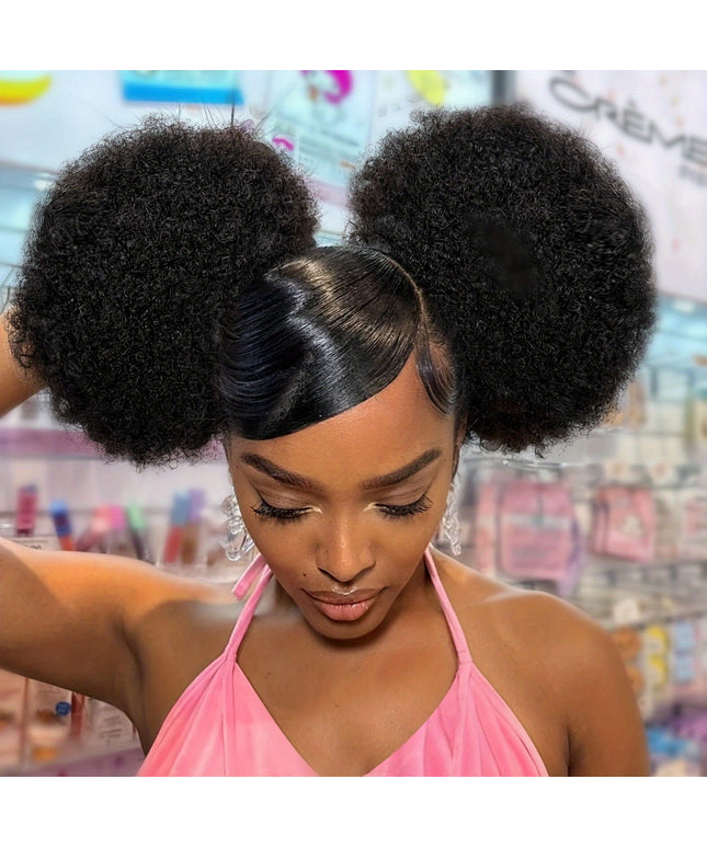 KissICON Black / 12inch KissIcon Afro Puff Drawstring Ponytails - Natural Look