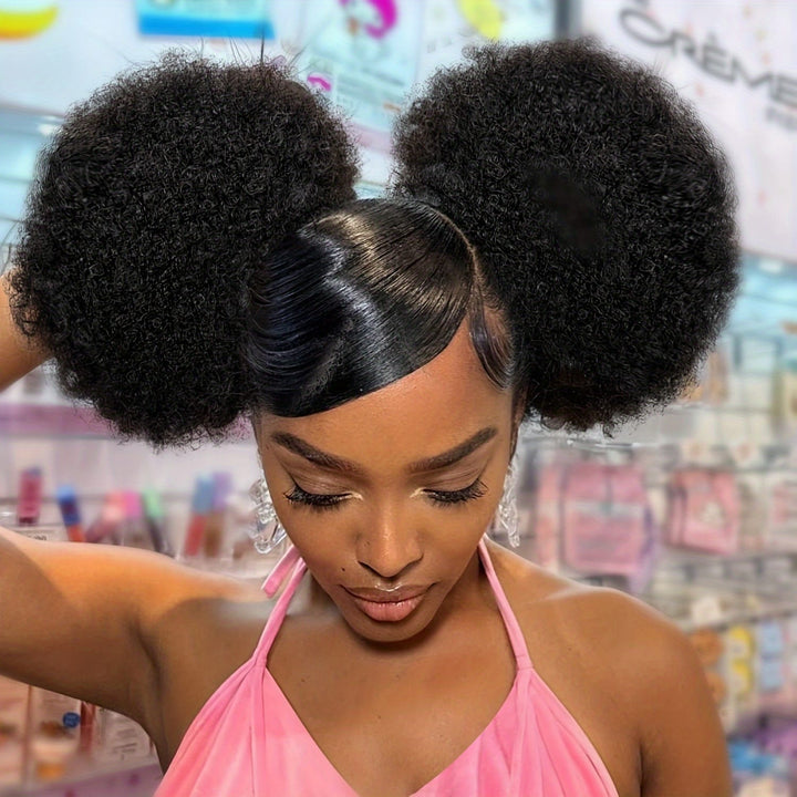 KissIcon Afro Puff Drawstring Ponytails - Natural Look