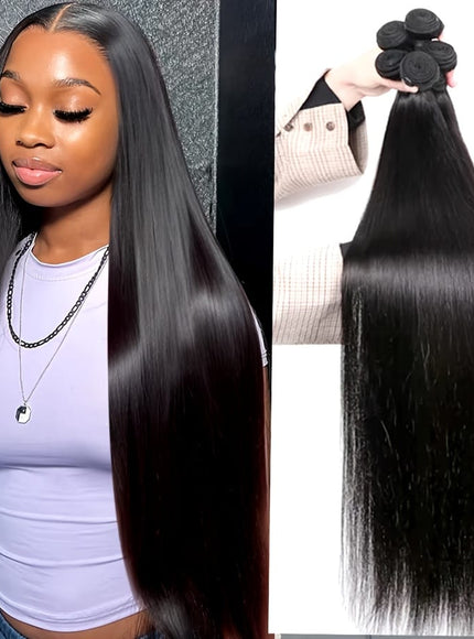 KissICON Black / 12inch KissIcon Elegant Straight Hair Bundles - Double Weft