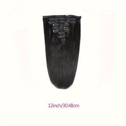 KissICON Black / 12inch KissIcon Straight Clip In Hair Extensions - Unprocessed