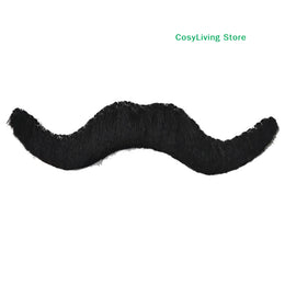 KissICON Black 12Pcs/Set Men Black Fake Moustache Mustaches Funny Beard Party Halloween Costume