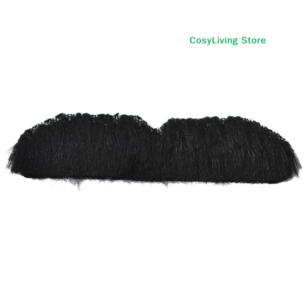 KissICON Black 12Pcs/Set Men Black Fake Moustache Mustaches Funny Beard Party Halloween Costume