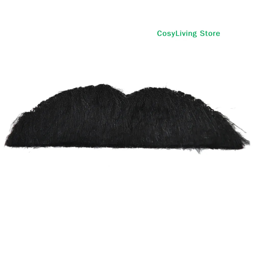 KissICON Black 12Pcs/Set Men Black Fake Moustache Mustaches Funny Beard Party Halloween Costume