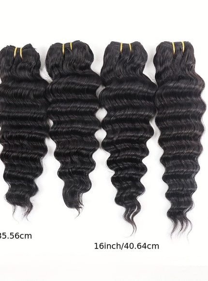 KissICON Black / 14 14 16 16 KissIcon Deep Wave Bundles 4Pcs Brazilian Hair -