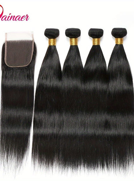 KissICON Black / 16 16 16 16+Closure14 Kissicon Brazilian Straight Hair Bundles Lace Virgin Bra