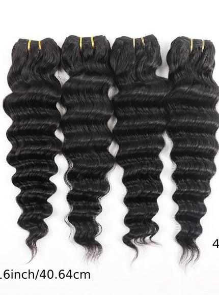 KissICON Black / 16 16 16 16 KissIcon Deep Wave Bundles 4Pcs Brazilian Hair -
