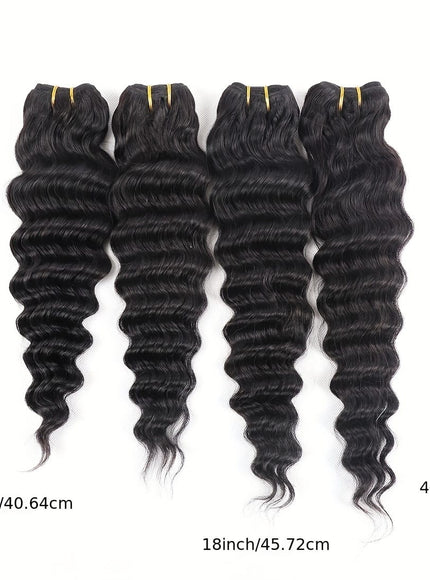 KissICON Black / 16 16 18 18 KissIcon Deep Wave Bundles 4Pcs Brazilian Hair -