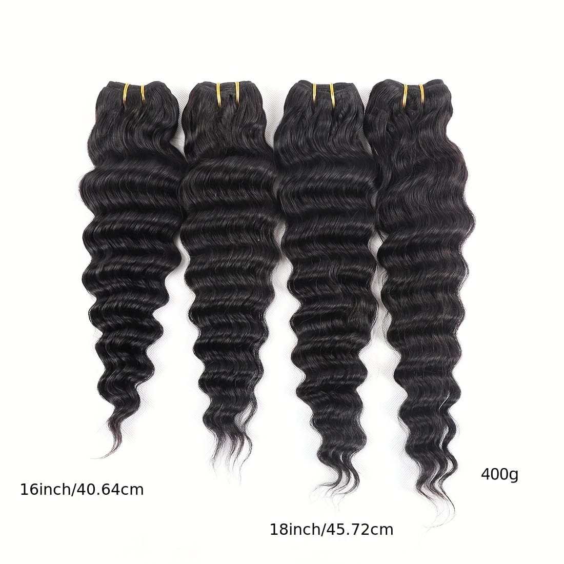 KissICON Black / 16 16 18 18 KissIcon Deep Wave Bundles 4Pcs Brazilian Hair -