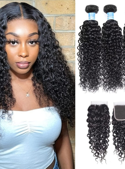 KissICON Black / 16 18 20+14 5X5 KissIcon Jerry Curl Brazilian Extensions - 5x5 HD