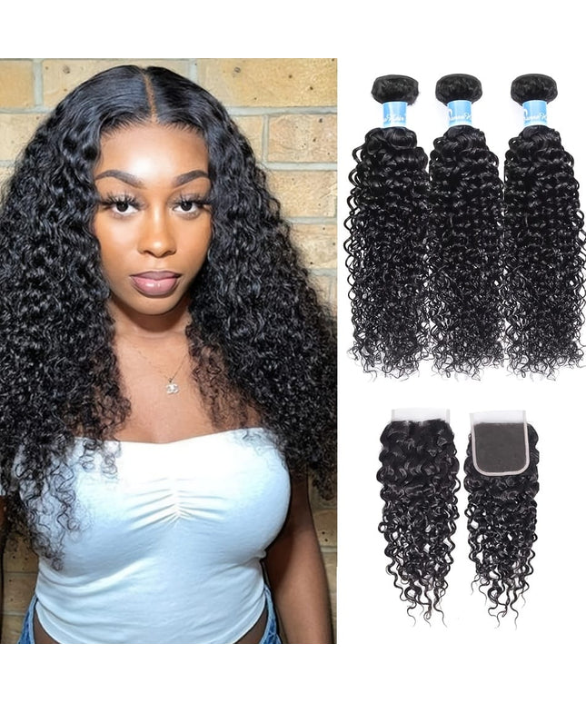 KissICON Black / 16 18 20+14 5X5 KissIcon Jerry Curl Brazilian Extensions - 5x5 HD