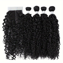 KissICON Black / 16 Inches Afro Kinky Curly Wavy Hair Temp