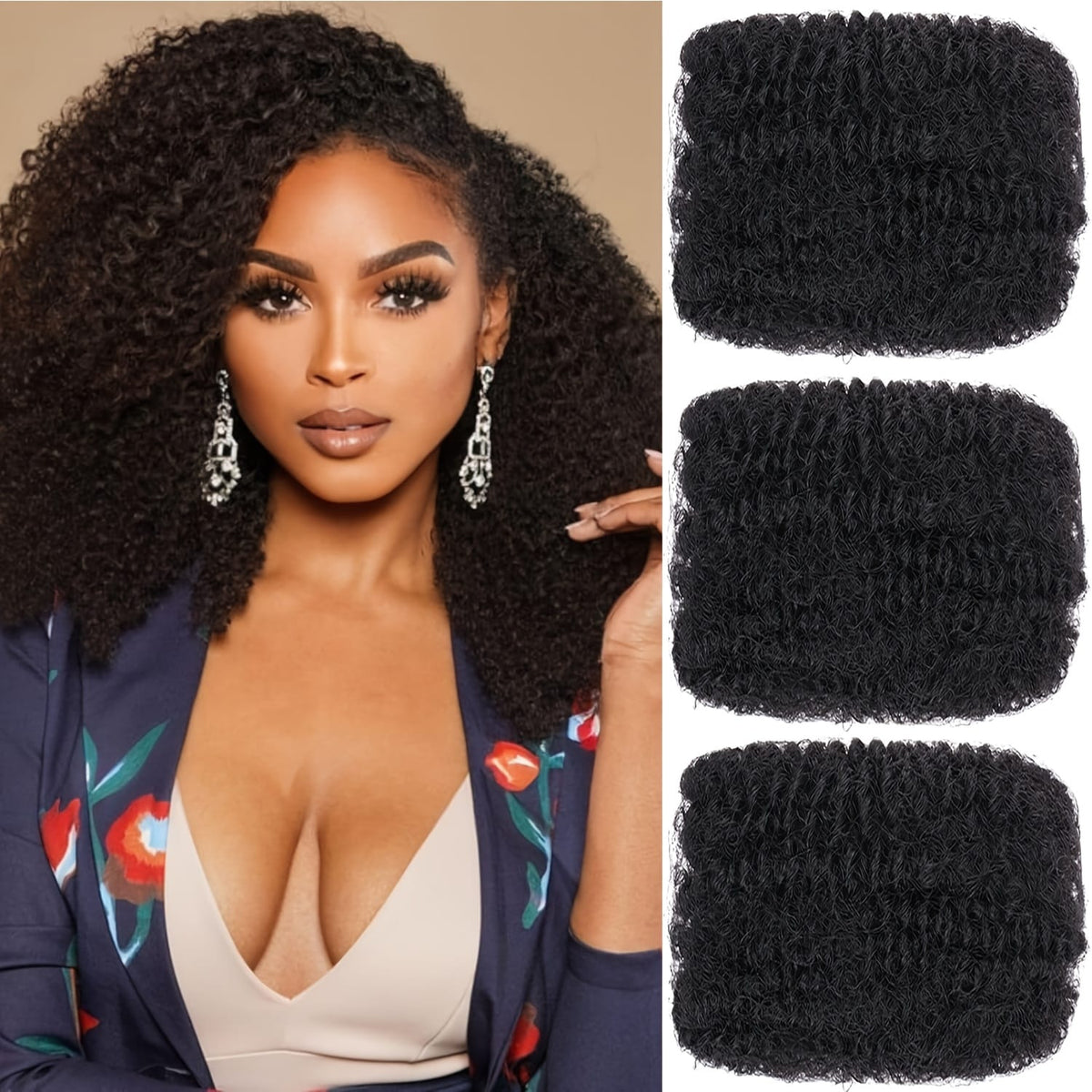 KissICON Black / 16inch KissIcon Afro Kinky Curly Hair 16 Inch -