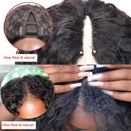KissICON Black / 16inch Kissicon V Part Wig Human Hair