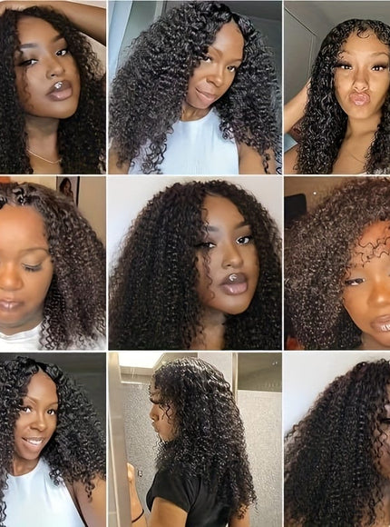 KissICON Black / 16inch Kissicon V Part Wig Human Hair
