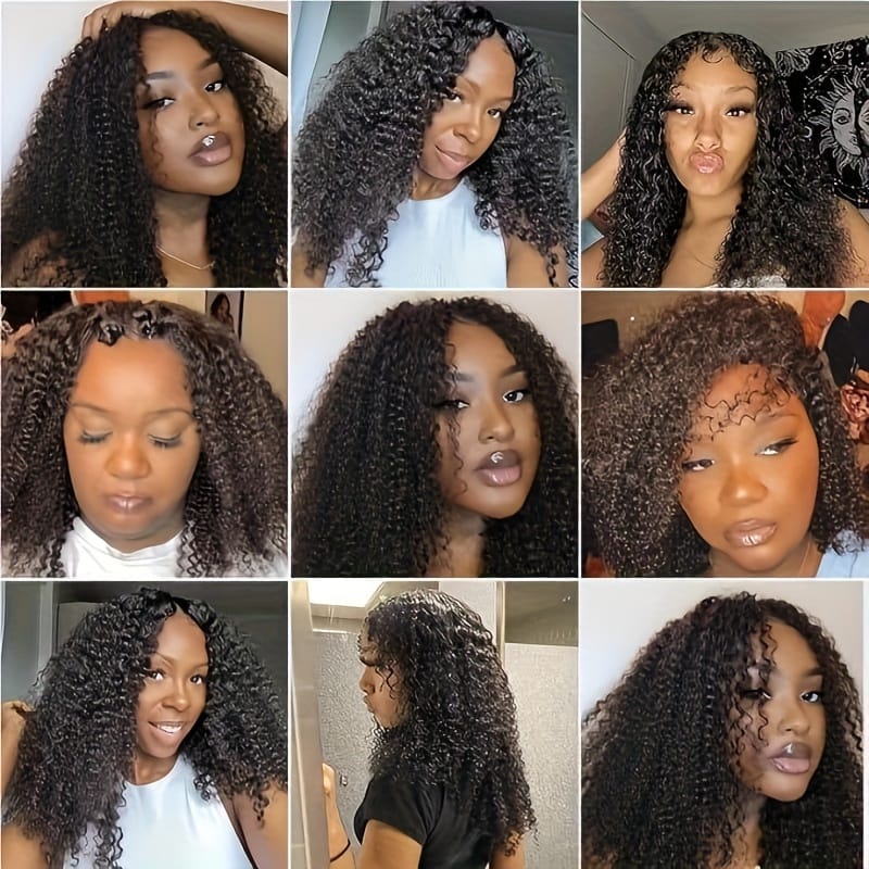 KissICON Black / 16inch Kissicon V Part Wig Human Hair