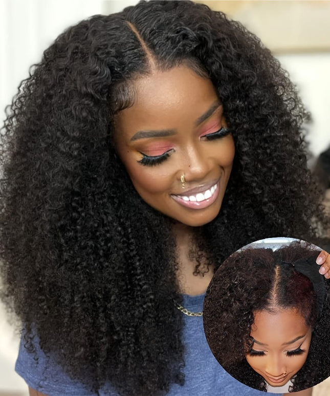 KissICON Black / 16inch Kissicon V Part Wig Human Hair