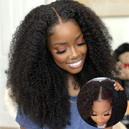 KissICON Black / 16inch Kissicon V Part Wig Human Hair