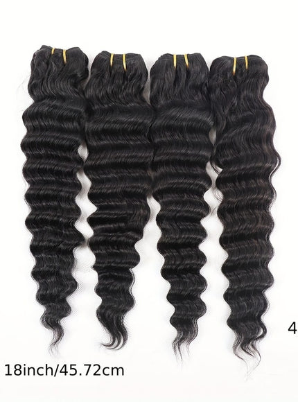 KissICON Black / 18 18 18 18 KissIcon Deep Wave Bundles 4Pcs Brazilian Hair -