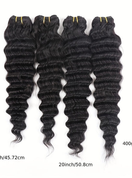 KissICON Black / 18 18 20 20 KissIcon Deep Wave Bundles 4Pcs Brazilian Hair -