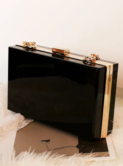 KissICON Black / 18*5*11 cm Acrylic Hand Small Square Dinner Evening