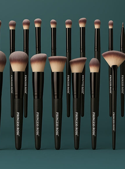 KissICON Black / 18 Pcs Rose Princess 18pc Makeup Brush Kit