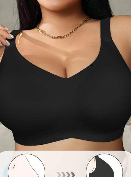 KissICON Black / 1XL Curve Seamless Wireless Sports Bras – Effortless