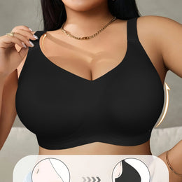 KissICON Black / 1XL Curve Seamless Wireless Sports Bras – Effortless