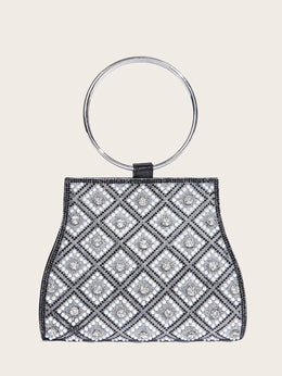 Dropshipman BLACK -2 / CHINA Women's Diamond Handbags Rhinestones Evening Bags Bridal Stones Clutch Purse Lady Clutches Bags Party Wedding Evening Bag Female