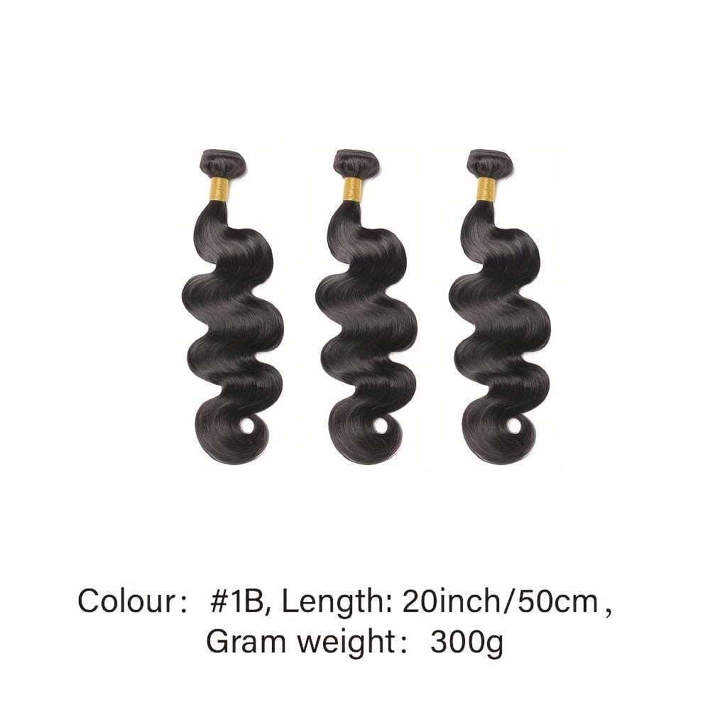 KissICON Black / 20 20 20 Inch KissIcon Brazilian Virgin Hair Extensions - 300G Body